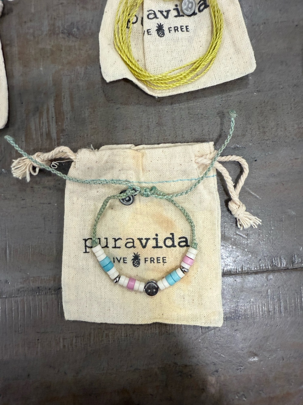 Pura Vida 7-Piece Bracelet Lot Colorful Beaded Cord Charm Set - Picture 6 of 6